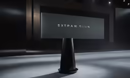 the system is displayed inside an empty room