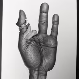 a hand in the shape of an open fist