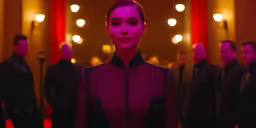 a woman with black hair and a jacket on