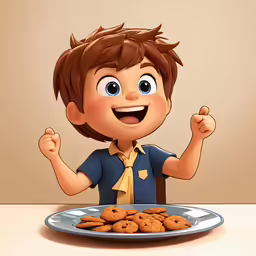 an image of a young man eating food