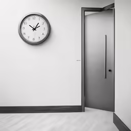 a clock on the wall of an entryway