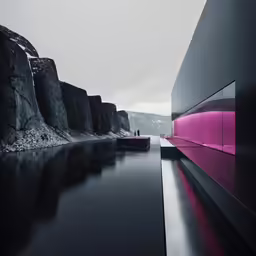 an image of the back wall of an open building