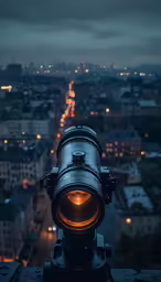 the large camera is sitting on top of a mountain