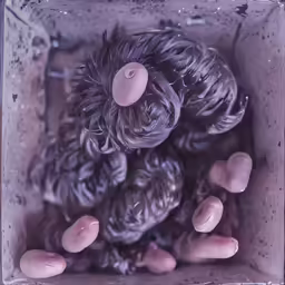 a close up of a box with many rocks