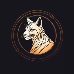 a white tiger on an orange circle on a black background,a white tiger in a circle with a black background