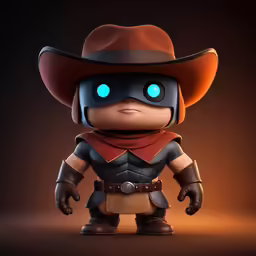 a cartoon character with blue eyes, wearing a hat