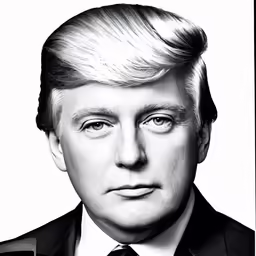 a black and white photo of a man with blonde hair