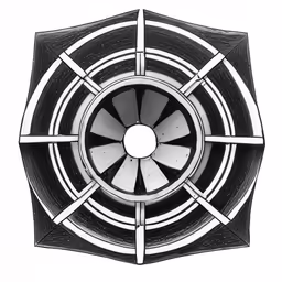 an artistic black and white drawing of geometric shapes