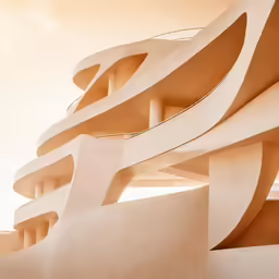 a building made out of some sort of curved object