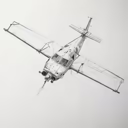 a small plane is flying in the sky