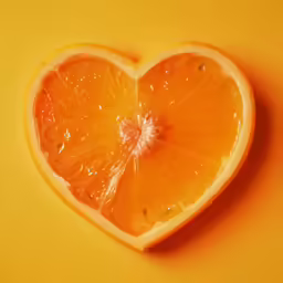 a whole orange heart sitting on top of an orange