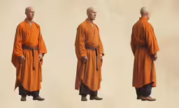 three views of an african male in the same outfit