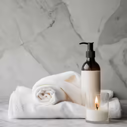a couple of towels are sitting on the table