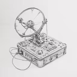 an old sewing machine sitting in front of white background
