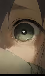 the eye of a woman looks into her own distance