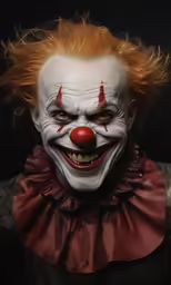 a man dressed up as a clown with his hair styled to look like a clown
