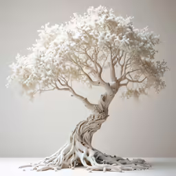 an abstract picture of a tree with very large leaves
