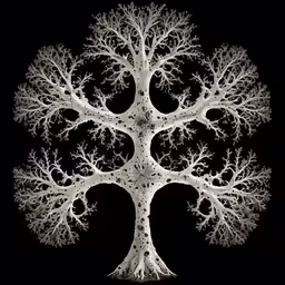 a tree with no leaves on it and black background