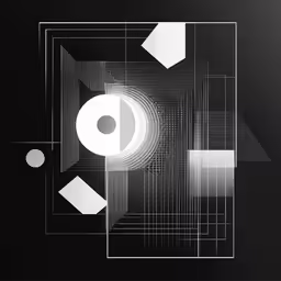 a drawing made with lines and a black background