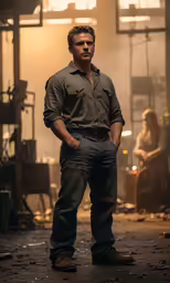 a man is standing with his arms crossed