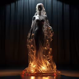 a beautiful woman that is dressed up like a princess,the statue of a woman in light