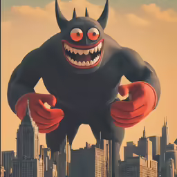 a large monster like character holding his thumb up