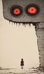 an evil creature that looks like it is about to have its own head cut out