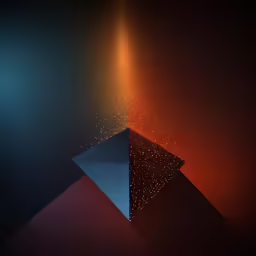 a triangle with dots coming out of it