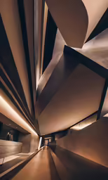 inside a large building with lots of lighting and some ceiling