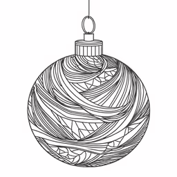 a hand drawn ball ornament, made out of lines