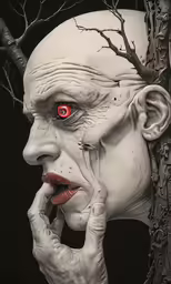 the image of a creepy woman is shown in black and white