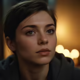this is an image of a woman staring away