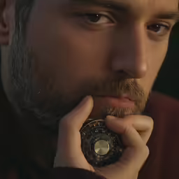 a man holding onto a piece of coin in his hand