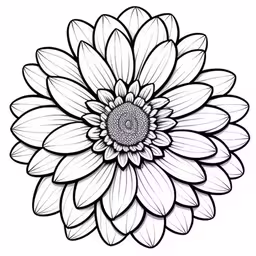 a white flower with many leaves and petals,a large black and white flower with petals