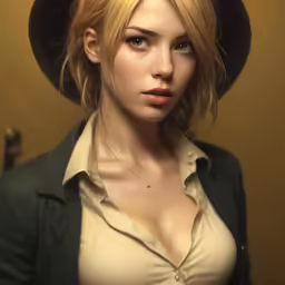 a girl with a black hat has a jacket over her shoulders