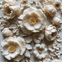 fake white flowers placed together for decor
