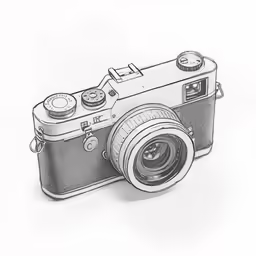 an image of a camera on a white paper