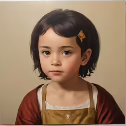 a small child with a bow on her head