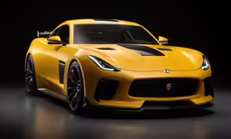 a sports car in a black background
