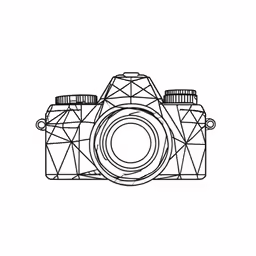 a camera made up of geometric shapes