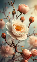 a bunch of flowers that are in a vase