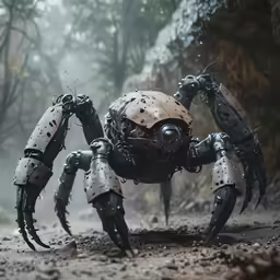 a robot spider with lots of arms and legs