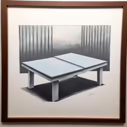 a painting of an artistic design with a table