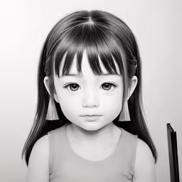 black and white photograph of little girl holding an umbrella