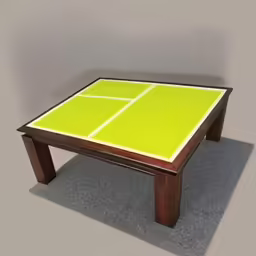 table with square top sitting on floor next to wall