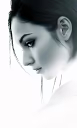 a beautiful young lady with a black and white photo