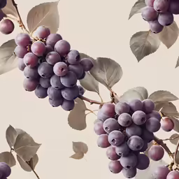 a bunch of grapes sitting on top of a branch