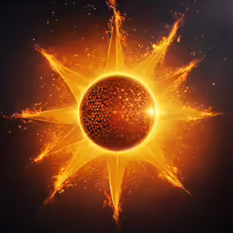 the sun is shining through its core