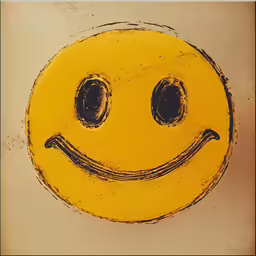 a smiling face drawn in yellow on paper