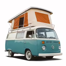 a van with a canvas roof and the words